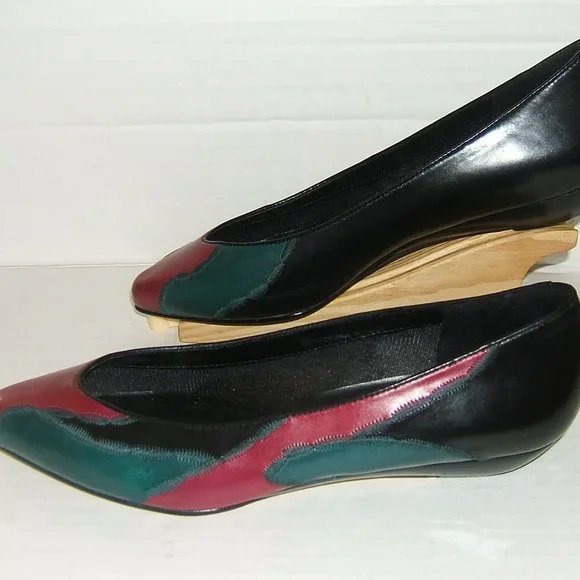 Vintage Stephane Kelian Paris Color Block Leather Slippers Size 7 - Picture 3 of 7